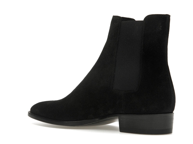 Saint Laurent Wyatt Chelsea Boot Black Suede