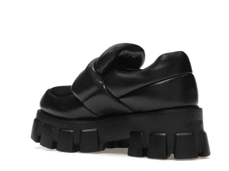 Prada Soft Padded 55mm Loafers Black Nappa Leather