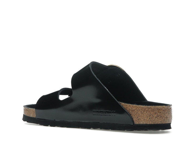 Birkenstock Arizona Big Buckle Natural Leather Patent Black Gold (Women's)