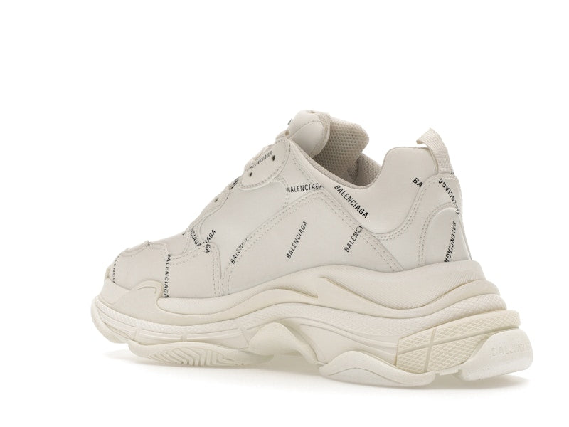 Balenciaga Triple S Allover Logo White