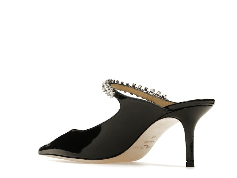 Jimmy Choo Bing 65mm Heeled Mule Black Patent Leather