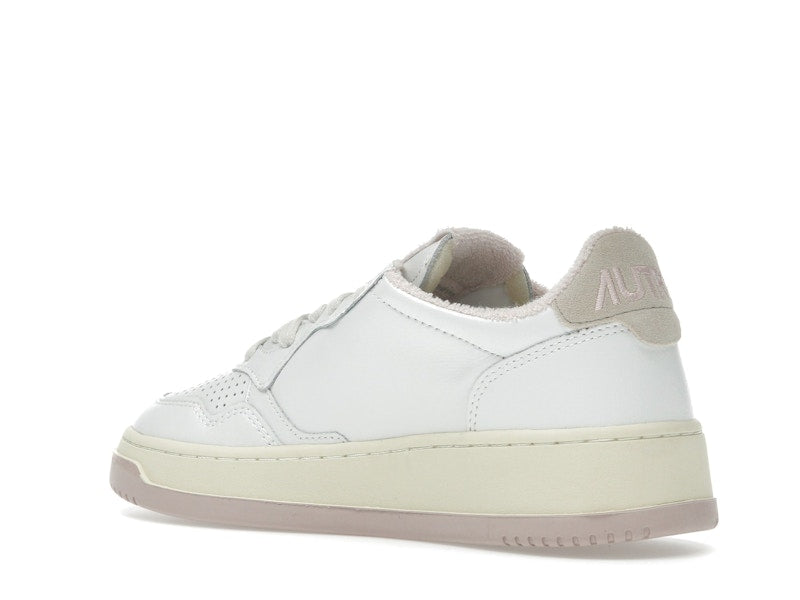 Autry Medalist Leather Low White Powder Pink (Women's)