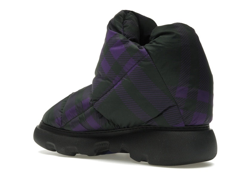 Burberry Check Pillow Boot Black Purple