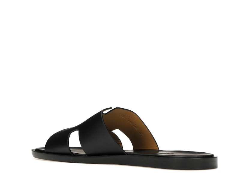 Hermes Izmir Sandal Noir Smooth Calfskin Leather