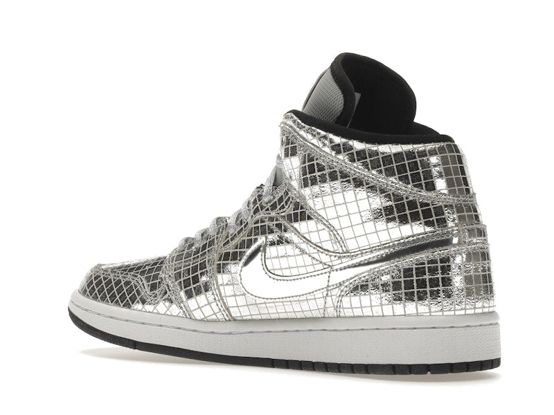 Jordan 1 Mid SE Disco Metallic Silver (Women's)