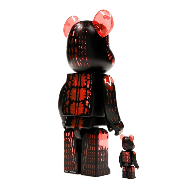Bearbrick Godzilla VS Destoroyah version Godzilla (Meltdown) 100% & 400% Set Clear Orange Ver.