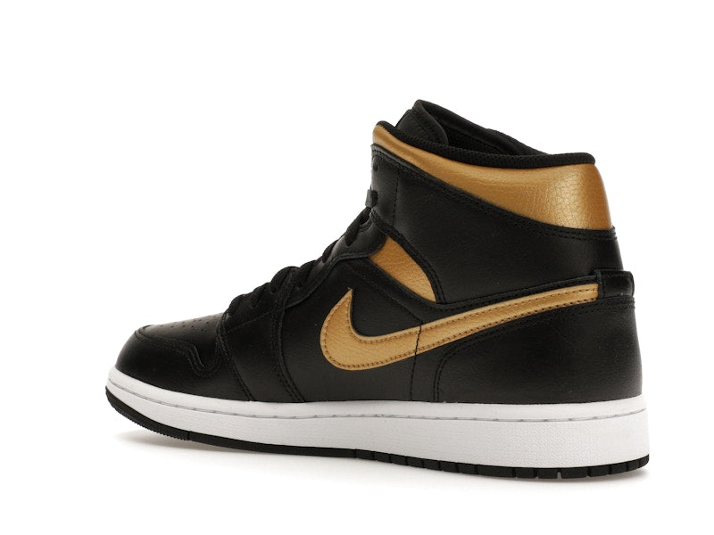 Jordan 1 Mid Black Metallic Gold