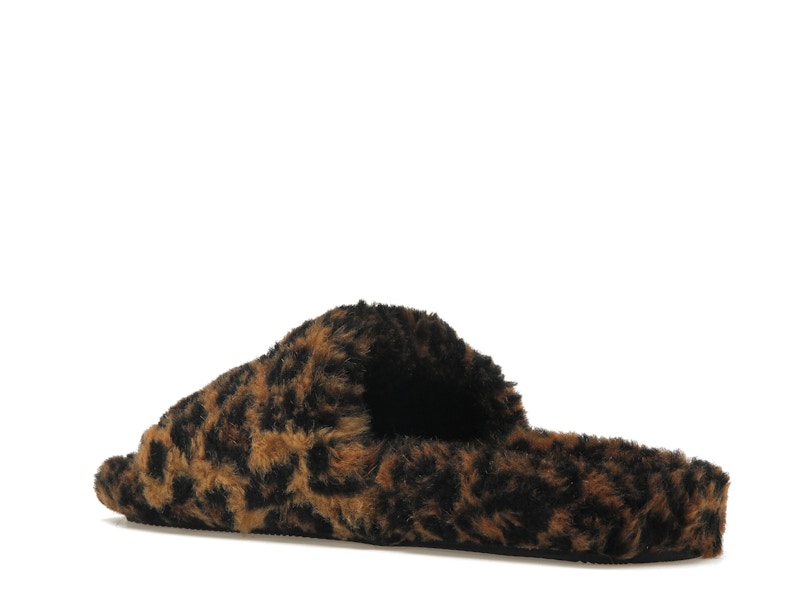 Balenciaga Furry Slide Leopard Brown Black