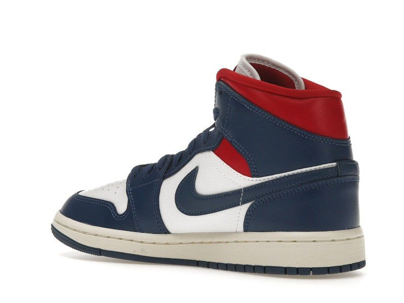 Jordan 1 Mid French Blue Gym Red (Women's)