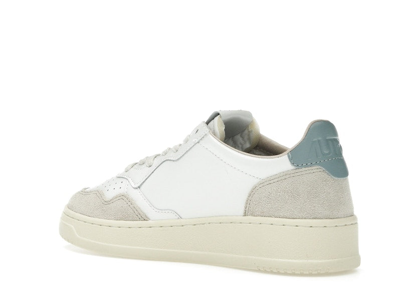 Autry Medalist Leather Low White Silver Blue Beige (Women's)