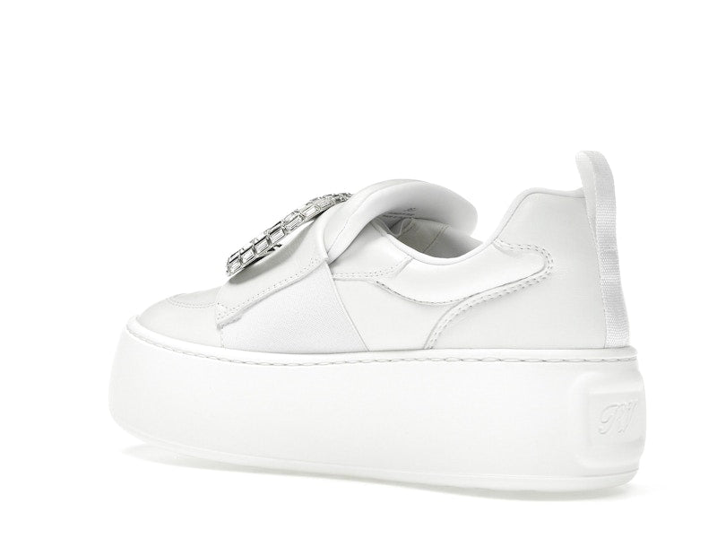 Roger Vivier Viv' Up White Crystal Buckle (Women's)