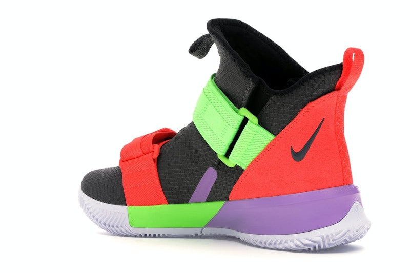 Nike LeBron Soldier 13 Thunder Grey Bright Crimson Electric Green