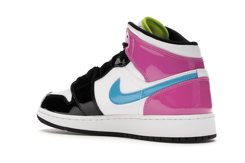Jordan 1 Mid White Black Cyber Pink (GS)
