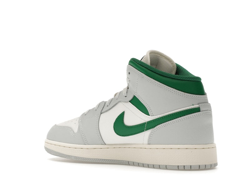 Jordan 1 Mid White Pure Platinum Pine Green (GS)
