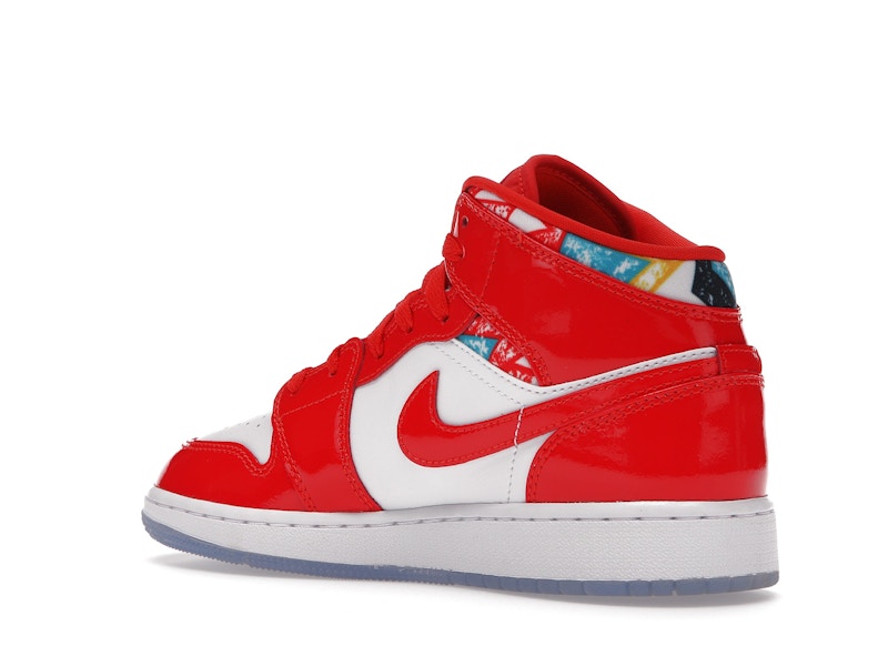 Jordan 1 Mid Barcelona Sweater Red Patent (GS)