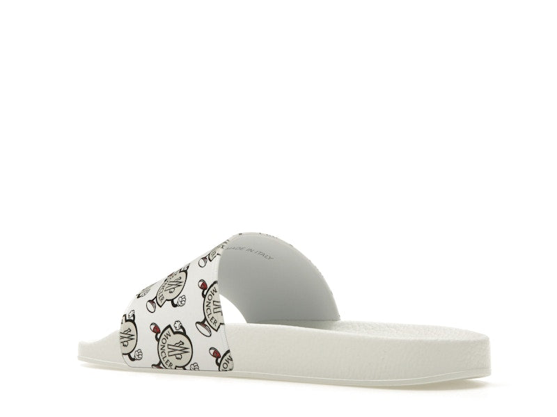 Moncler Basile Slide Logo Print White