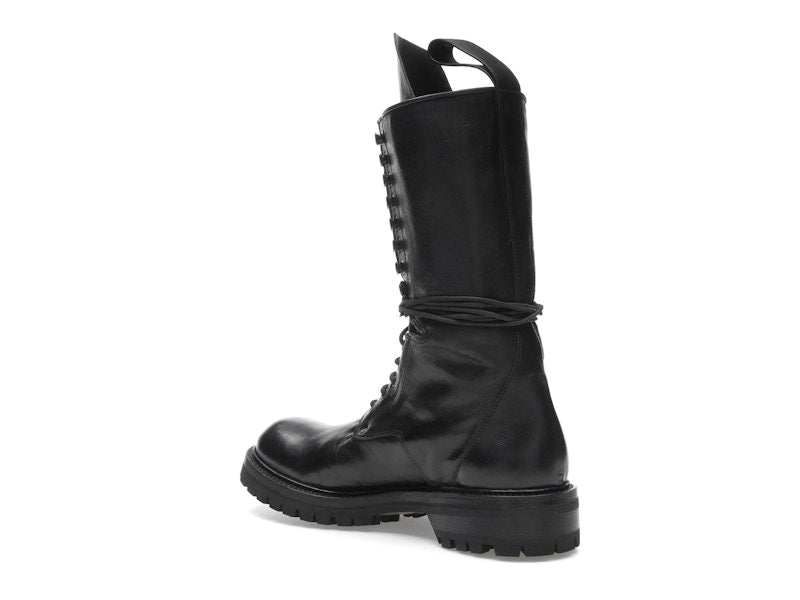 Rick Owens Army Laced Boot Black
