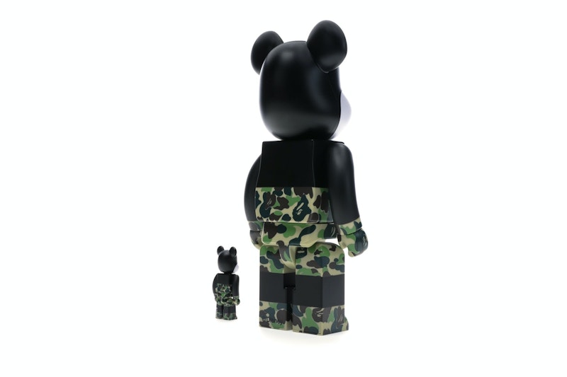 Bearbrick BAPE Mickey Mouse 100% & 400% Set Black/Green Camo
