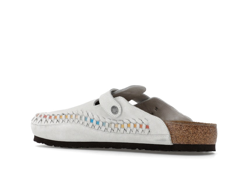 Birkenstock Boston Braided Suede Kith Antique White Tie Dye