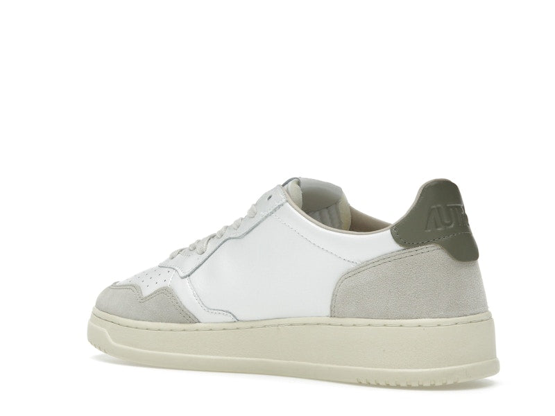 Autry Medalist Leather Low White Covert Green Beige