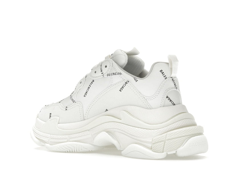 Balenciaga Triple S Allover Logo White (Women's)