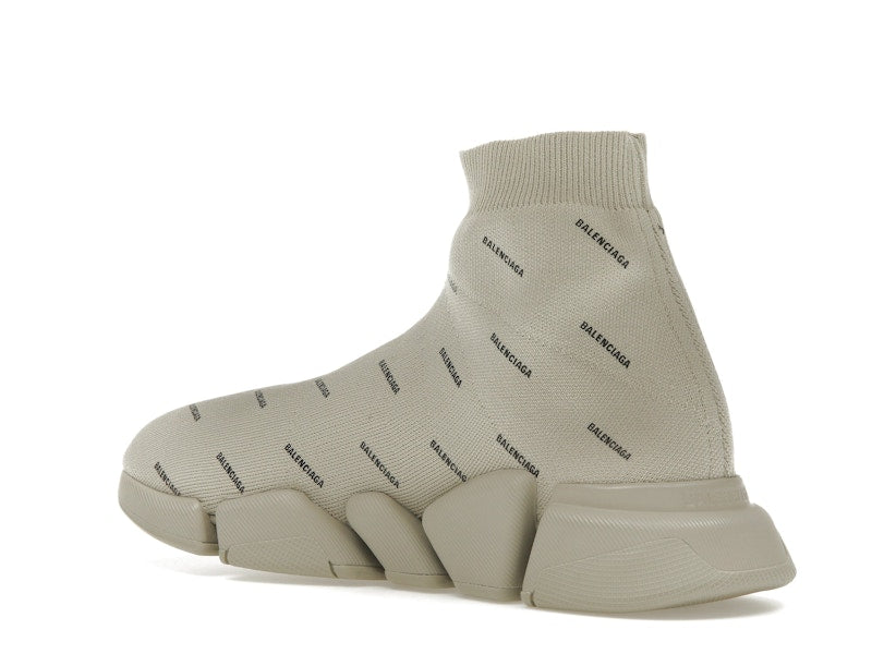 Balenciaga All Over Logo Speed 2.0 Beige