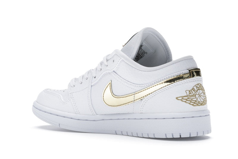 Jordan 1 Low White Metallic Gold (Women's)