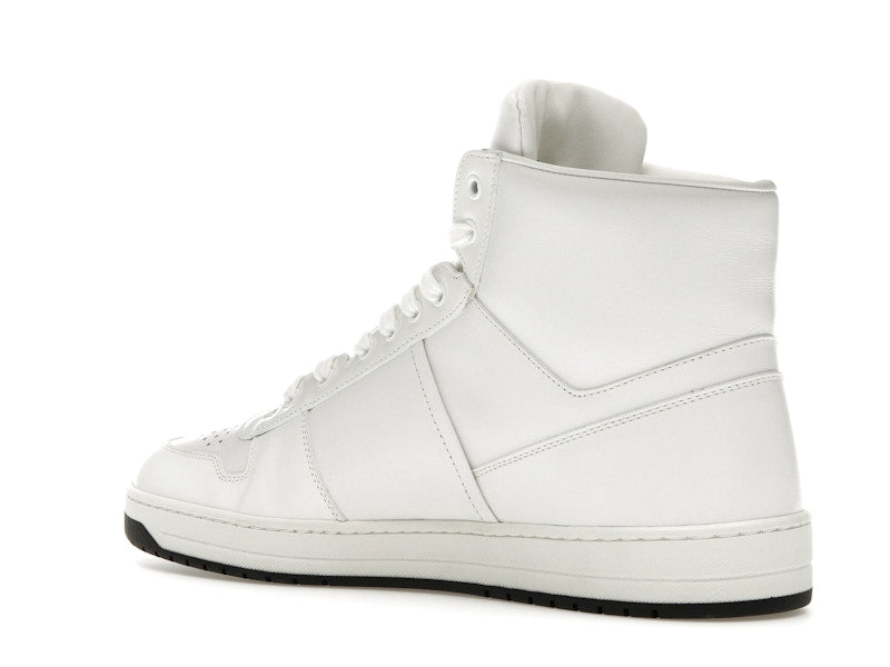 Prada Downtown High Top Sneakers Leather White White Black
