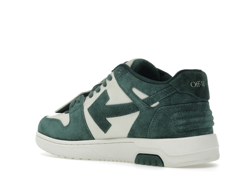 OFF-WHITE Out Of Office "OOO" Low Tops Jet Green Ecru Suede