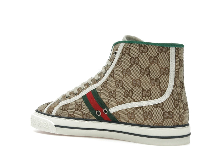 Gucci Tennis 1977 Canvas High Top Beige GG Print