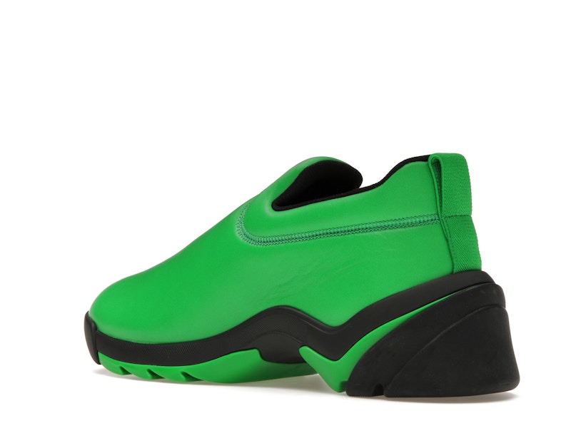 Bottega Veneta Lagoon Low Top Leather Sneaker Black Green
