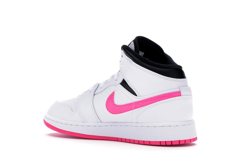 Jordan 1 Mid White Black Hyper Pink (GS)