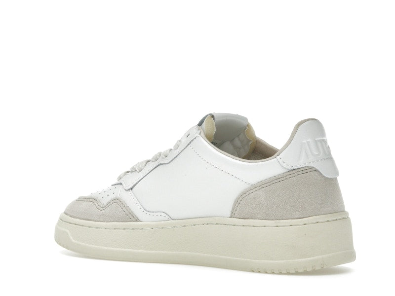 Autry Medalist Leather Low White Beige Suede (Women's)