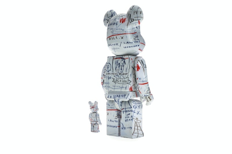 Bearbrick Jean-Michel Basquiat 2 100% & 400% Set White
