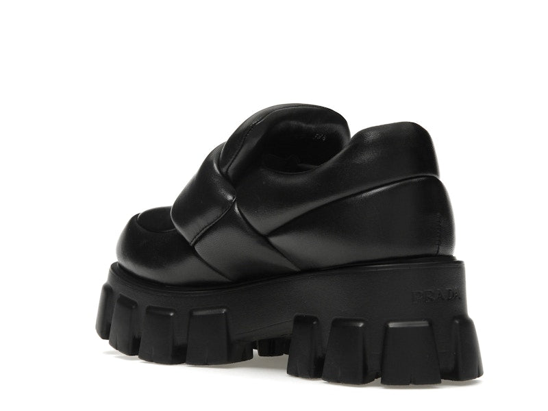 Prada Soft Padded 55mm Loafers Black Nappa Leather
