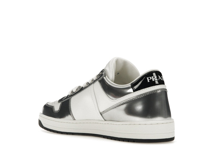 Prada Downtown Low Top Sneakers Leather White Silver