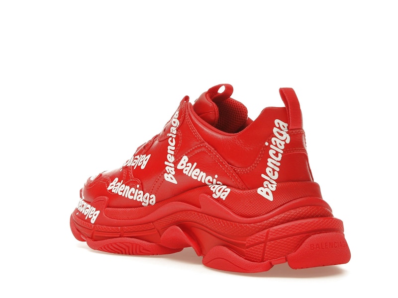 Balenciaga Triple S All Over Tomato Red White
