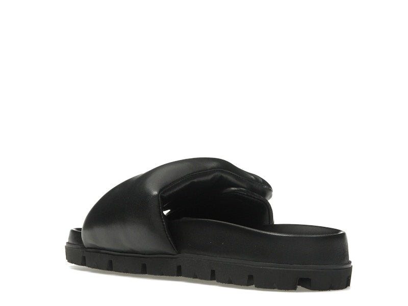 Prada Soft Padded 20mm Slide Sandal Black Nappa Leather