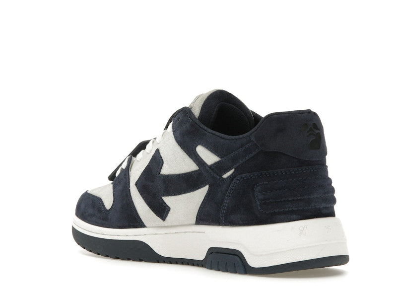 OFF-WHITE Out Of Office OOO Low Tops White Navy Blue Suede