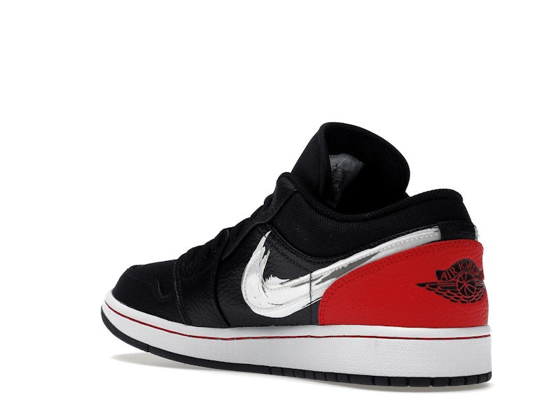 Jordan 1 Low Brushstroke Swoosh Black