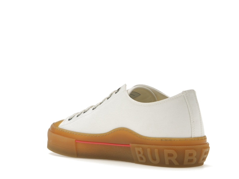 Burberry Logo Detail Cotton Trainer White