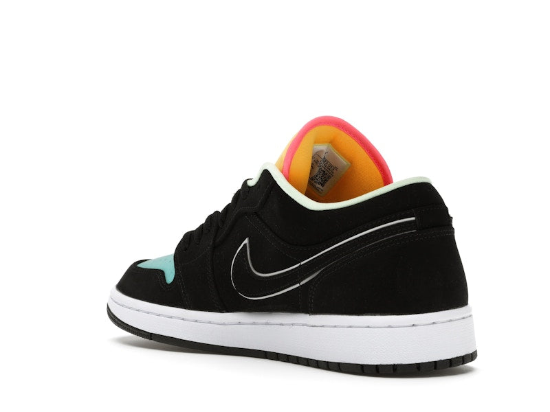 Jordan 1 Low Black Aurora Green Laser Orange