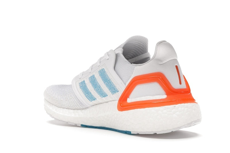 adidas Ultra Boost 20 White Sharp Blue True Orange