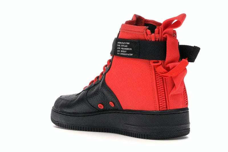 Nike SF Air Force 1 Mid Habanero Red Black