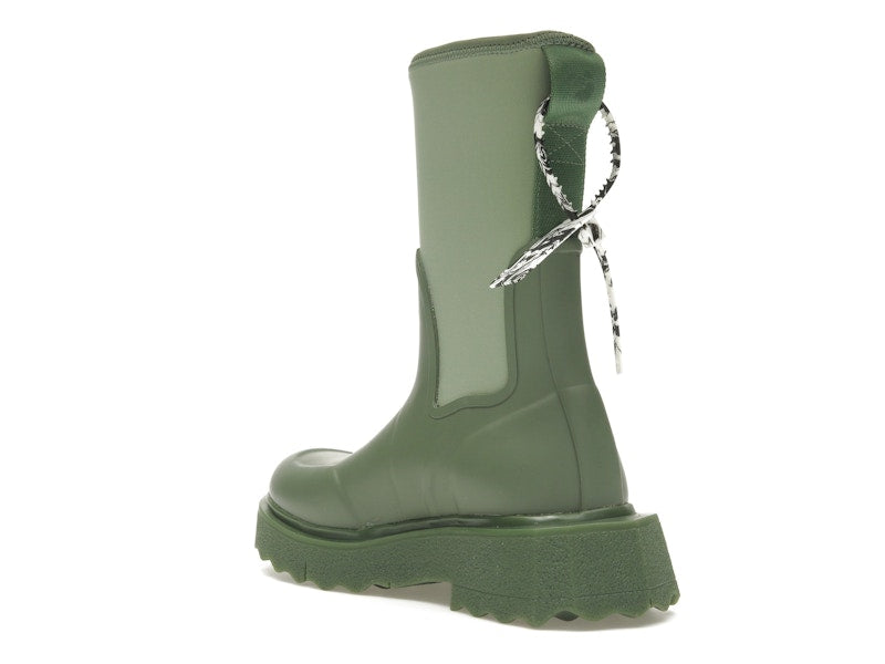 OFF-WHITE Zip-tie Rain Boots Green (Women's)