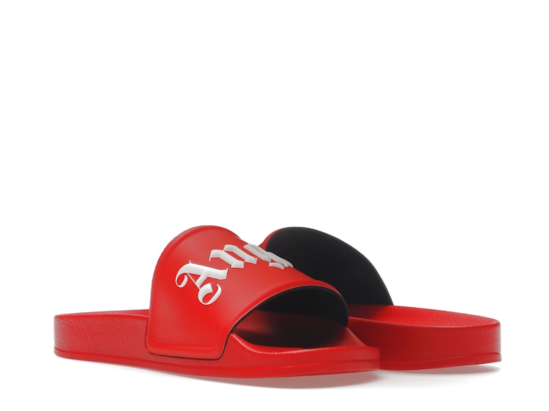 Palm Angels Pool Slides Red White