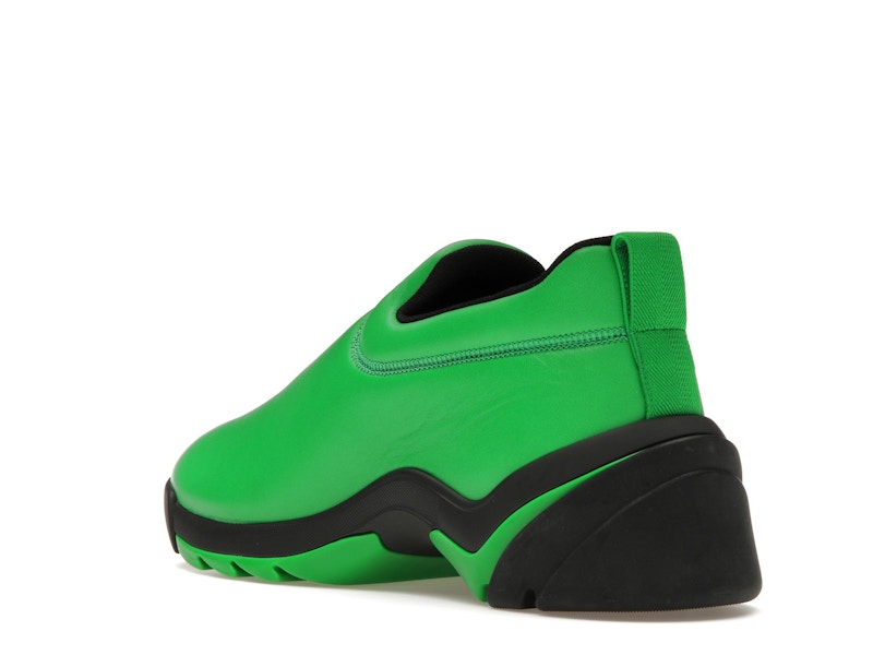 Bottega Veneta Lagoon Low Top Leather Sneaker Black Green