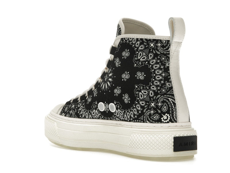 AMIRI Bandana Court Hi-top Sneaker Black White (Women's)
