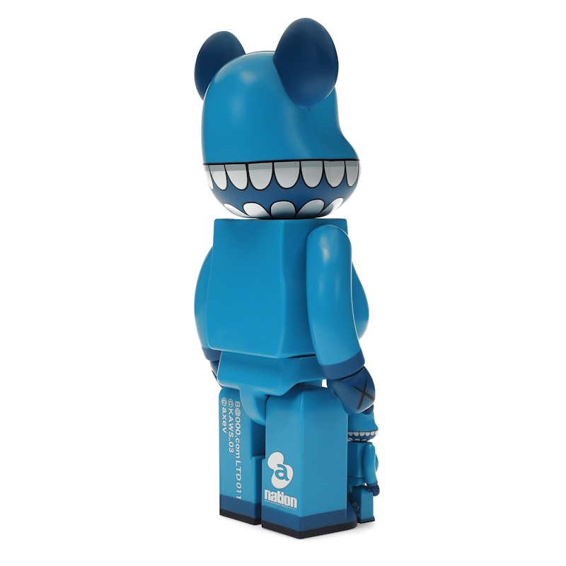 Bearbrick x a-nation KAWS Chompers 100% & 400% Set Blue