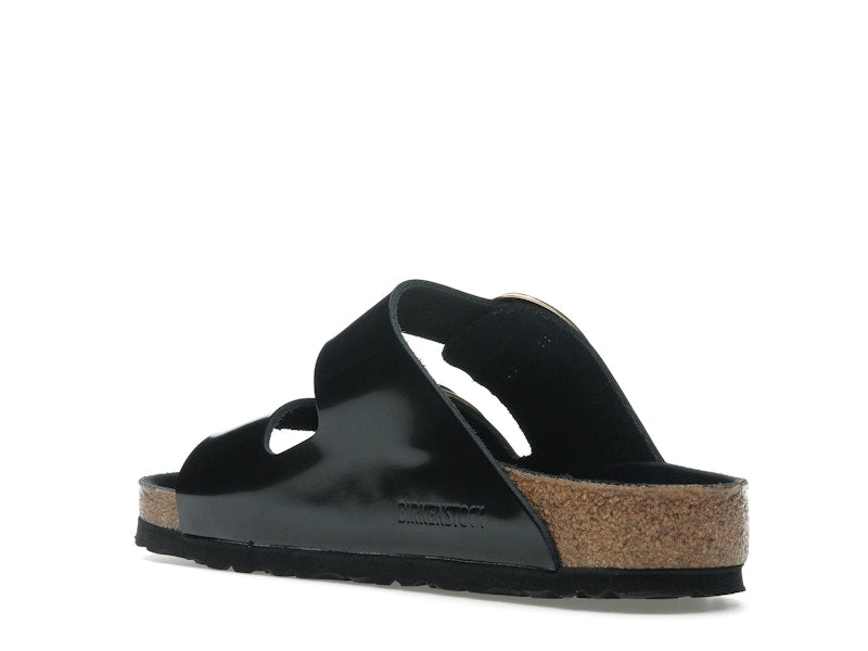 Birkenstock Arizona Big Buckle Natural Leather Patent Black Gold (Women's)